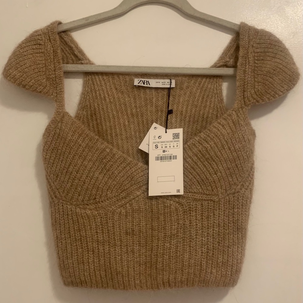 NWT ZARA Knit Bustier Sweater